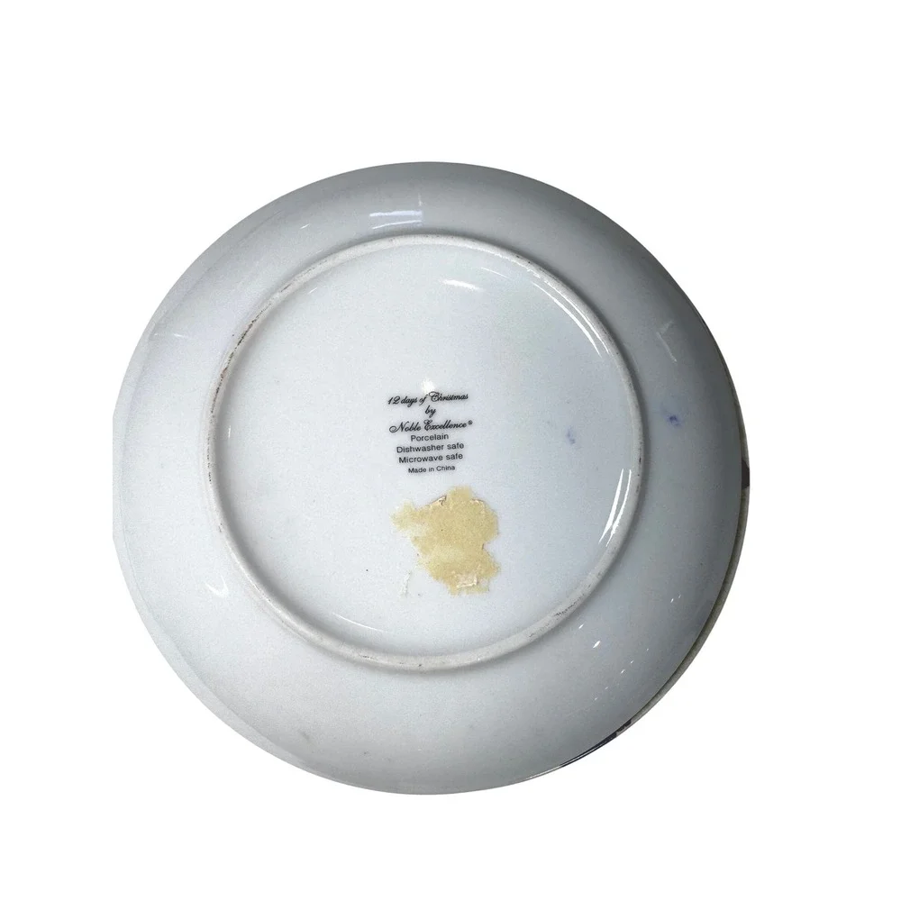 Noble Excellence 12 Days of Christmas Plates 6th 7th 8th Day Porcelain Dish‎ Set